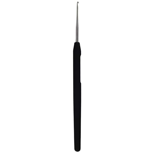 KnitPro Steel Single-Ended Crochet Hook with Black Soft Handle | 1.25 mm - size: 1.25 mm