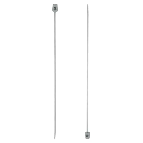 uxcell 2Pcs 3.5mm(E) Single Pointed Knitting Needles Stainless Steel 9.84 Inches Length Metal Weaving Tool for Handmade Projects DIY Knitting - size: 3.5mm, 9.84"