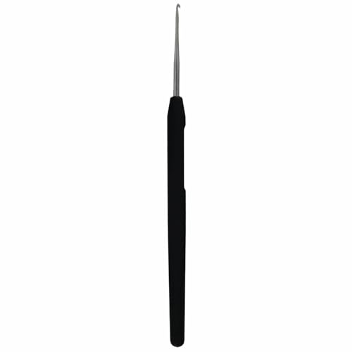 KnitPro Steel Single-Ended Crochet Hook with Black Soft Handle | 0.50 mm - size: 0.50 mm