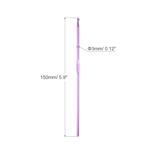 uxcell 20Pcs Aluminum Crochet Hook 3.0mm Knitting Needles for DIY Craft Yarn Purple - color: Purple, size: 3.0mm