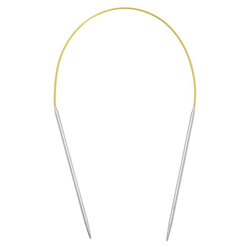 uxcell Size US 2 (2.75mm) Knitting Needles Circular Needle 16 Inch(40cm) Round Metal Stainless Steel Needle for Handmade Projects DIY Knitting Yellow - color: Yellow, size: 16 inch Size US 2 (2.75mm)