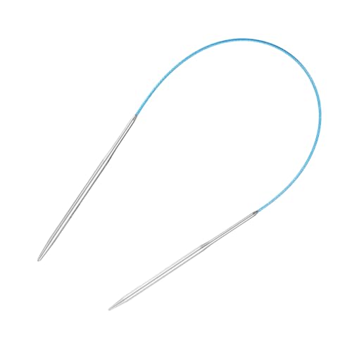uxcell 5 Gauge Knitting Circular Needle 16 Inch(40cm) Metal Round Stainless Steel Needle with Large Eye Sewing & Stitch Markers for Handmade Projects DIY Knit Blankets - size: 3.75mm, 16 inch
