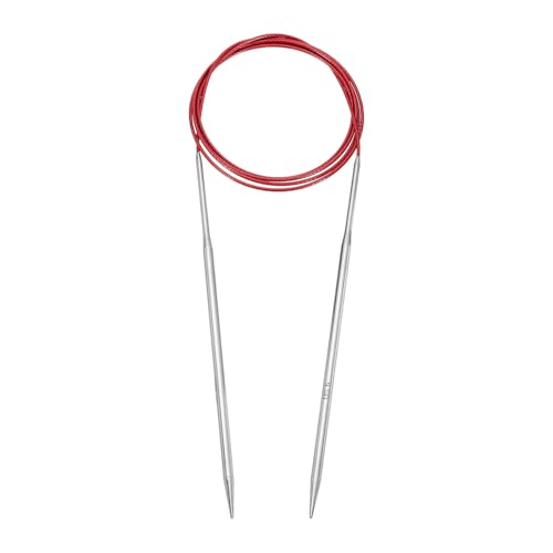 uxcell Size US 6 (4mm) Knitting Needles Circular Needle 47 Inch(120cm) Round Metal Stainless Steel Needle for Handmade Projects DIY Knitting Red - color: Red, size: 47 inch Size US 6 (4mm)