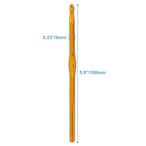 Bivethoi Aluminum Crochet Hook 6mm, 20 Pcs | Knitting Needles, Bulk Set, For Craft Yarn, For Beginners - size: 6mm
