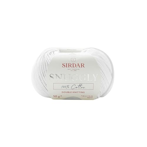 Sirdar - Snuggly 100% Cotton Knitting Yarn - White (# 762) - color: White (# 762), size: DK