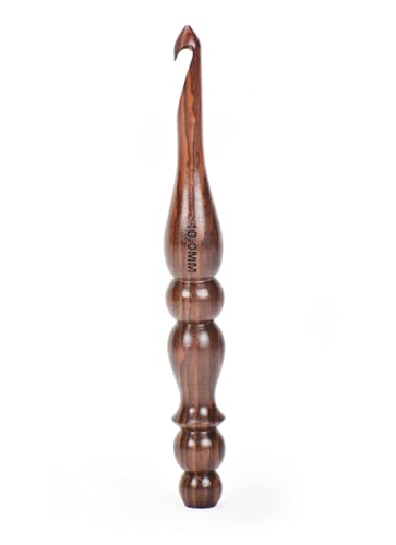 Wooden Crochet Hooks Set of 13 for Arthritic Hands | Ergonomic Soft Grip Handcrafted Knitting Needle for Crocheting and Knitting (Brown (Crochet - 1)) - color: Brown (Crochet - 1)