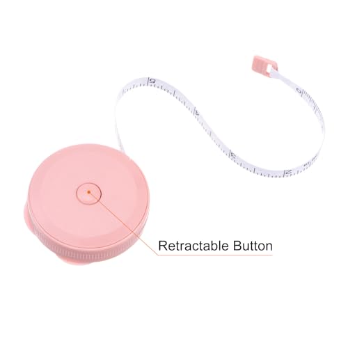 HARFINGTON 2pcs Soft Tape Measure 60-Inch 1.5 Meter Retractable Mini Cartoon Measuring Tape Cute Tape Ruler for Sewing Craft Cloth Body Measurements, Pink Flower - color: Pink Flower