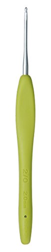 Clover CL1050 Amour Crochet Hook: 2.0mm, Metal, 2mm, Green - size: 2.00 mm