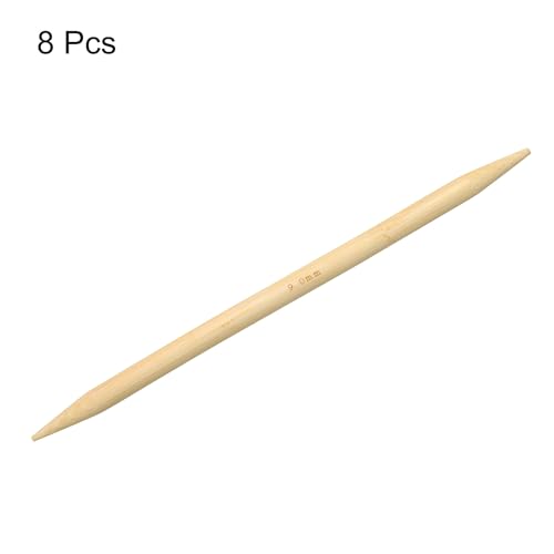 HARFINGTON 8Pcs Bamboo Knitting Needles Double Pointed Size US 13(9mm) 7.9 Inch(20cm) Straight for Handmade Creative DIY Knitting Craft Yarn Projects - size: US 13(9mm)