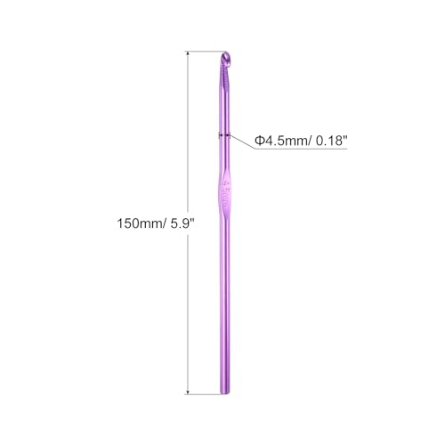 uxcell 20Pcs Aluminum Crochet Hook 4.5mm US Size 7 Knitting Needles for DIY Craft Yarn Purple - color: Purple, size: 4.5mm