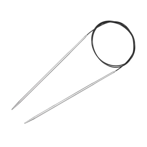 uxcell Size US 3 (3.25mm) Knitting Needles Circular Needle 31 Inch(80cm) Round Metal Stainless Steel Needle for Handmade Projects DIY Knitting Black - color: Black, size: 31 inch Size US 3 (3.25mm)