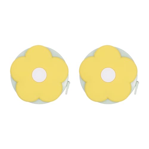 HARFINGTON 2pcs Soft Tape Measure 60-Inch 1.5 Meter Retractable Mini Cartoon Measuring Tape Cute Tape Ruler for Sewing Craft Cloth Body Measurements, Yellow Flower - color: Yellow Flower