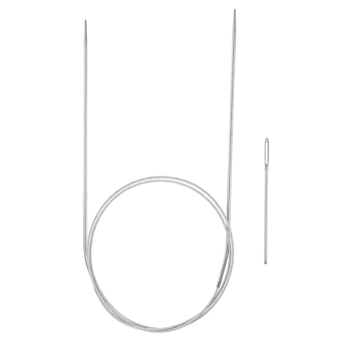 HARFINGTON Circular Knitting Needles 31.5" Stainless Steel US 0/2.0mm Knitting Needles 5.51" Short with Large Eye Sewing for Fast Knitting Sweater Sleeves - size: US 0/2.0mm x 31.5 inch (80cm)