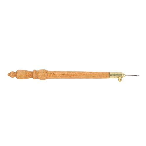 French Embroidery Crochet Hook, Wooden Handle with 3 Interchangeable Needles for Sewing Embroidery Beading Knitting DIY Crafts