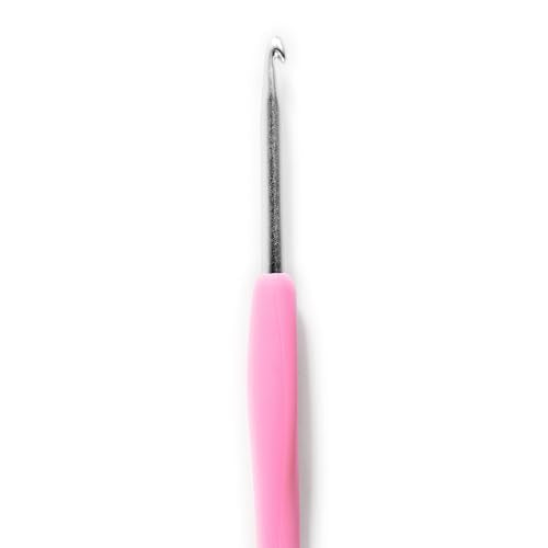 Clover 1044/F Pink Amour Crochet Hook, Size F, 3.75mm - size: US F / 3.75 mm