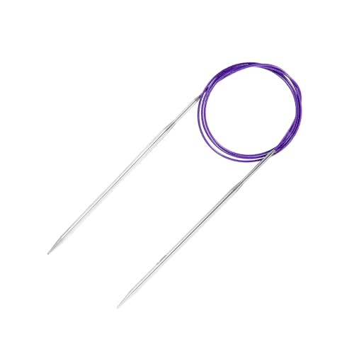 uxcell US 7(4.5mm) Knitting Circular Needle 40 Inch(100cm) Metal Round Stainless Steel Needle with Large Eye Sewing & Stitch Markers for Handmade Projects DIY Knit Blankets - size: US7(4.5mm)