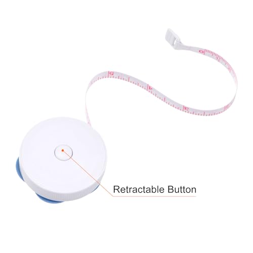 HARFINGTON 2pcs Soft Tape Measure 60-Inch 1.5 Meter Retractable Mini Cartoon Measuring Tape Cute Tape Ruler for Sewing Craft Cloth Body Measurements, Blue Flower - color: Blue Flower
