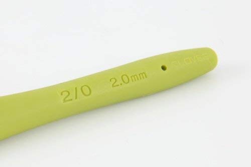 Clover CL1050 Amour Crochet Hook: 2.0mm, Metal, 2mm, Green - size: 2.00 mm