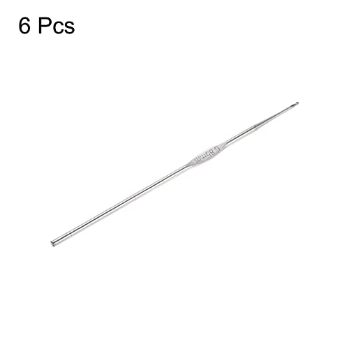 uxcell Stainless Steel Crochet Hook 0.85mm US Size 13 Knitting Needles for DIY Craft Yarn 6Pcs - size: 0.85mm