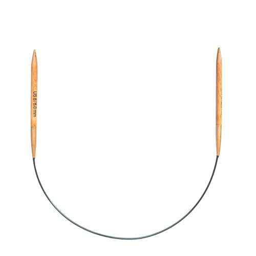 mindfulknits Zen Circular Knitting Needles - US 8, 5mm -16 Inch Length - Premium Beech Wood with Ombre Glossy Finish - Smooth Glide for All Projects - Gold - size: 5mm Gold
