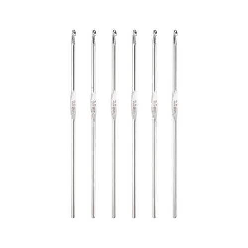 uxcell Stainless Steel Crochet Hook 3mm Knitting Needles for DIY Craft Yarn 6Pcs - size: 3mm