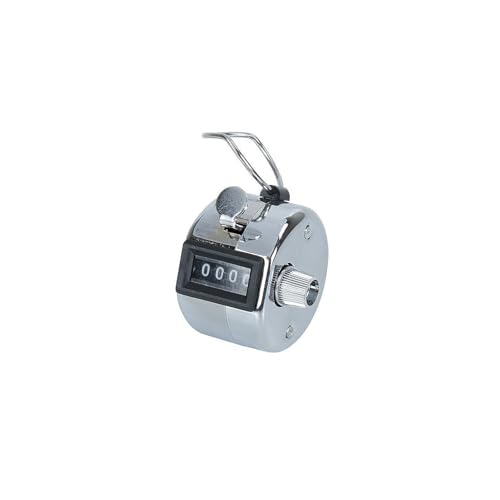 COSCO Metal Handheld Tally Counter, 4-Digit Number Count, Pitch Counter for Coaching, School, Office, Silver (065118)