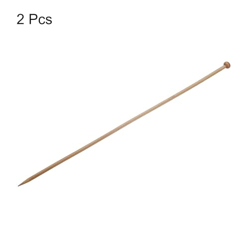 HARFINGTON 5mm Bamboo Knitting Needle Straight Single Pointed 13.8 Inch Long Wooden Sweater Knitting Needles US Size 8 for Yarn Beginners Hand Sock DIY - size: 5mm US Size 8