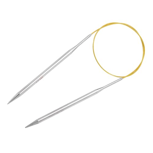 uxcell Size US 10 (6mm) Knitting Needles Circular Needle 26 Inch(65cm) Round Metal Stainless Steel Needle for Handmade Projects DIY Knitting Yellow - color: Yellow, size: 26 inch Size US 10(6mm)
