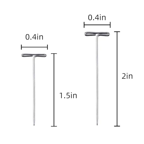 200PCS 2 Inch Silver Stainless Steel T-Pins, Universal Straight Pins for Wig Styling, Sewing, Quilting, Knitting Blocking, Craft & Office Decoration - color: Silver, size: 2in-200pcs