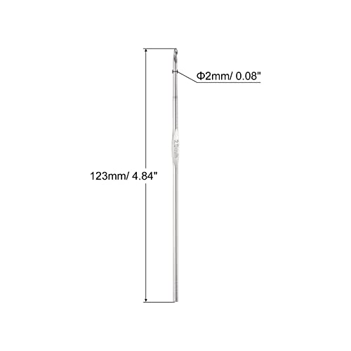 uxcell Stainless Steel Crochet Hook 2mm US Size 4 Knitting Needles for DIY Craft Yarn 6Pcs - size: 2mm