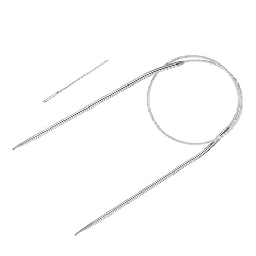 HARFINGTON Circular Knitting Needles 15.75" Stainless Steel US 1.5/2.5mm Knitting Needles 3.94" Short with Large Eye Sewing for Fast Knitting Sweater Sleeves - size: US 1.5/2.5mm x 15.75 inch (40cm)