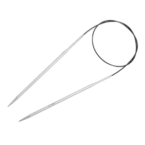 uxcell Size US 6 (4mm) Knitting Needles Circular Needle 26 Inch(65cm) Round Metal Stainless Steel Needle for Handmade Projects DIY Knitting Black - color: Black, size: 26 inch Size US 6(4mm)