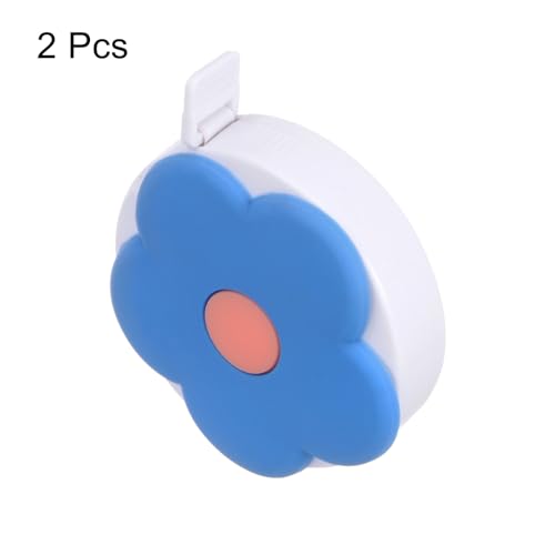 HARFINGTON 2pcs Soft Tape Measure 60-Inch 1.5 Meter Retractable Mini Cartoon Measuring Tape Cute Tape Ruler for Sewing Craft Cloth Body Measurements, Blue Flower - color: Blue Flower