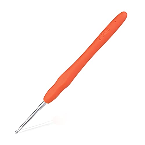 QMNNMA 2.5 mm Crochet Hook, Ergonomic Crochet Hooks for Arthritic Hands | Crochet Needles for Yarn, Extra Long Knitting Needles for Beginners and Crocheting Yarn, Good for Making Blankets - size: 2.5mm