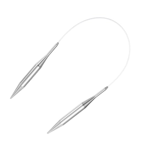 uxcell 15 Gauge Knitting Circular Needle 16 Inch(40cm) Metal Round Stainless Steel Needle with Large Eye Sewing & Stitch Markers for Handmade Projects DIY Knit Blankets - size: 10mm, 16 inch
