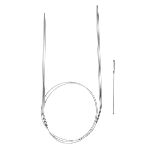 HARFINGTON Circular Knitting Needles 31.5" Stainless Steel US 4/3.5mm Knitting Needles 5.51" Short with Large Eye Sewing for Fast Knitting Sweater Sleeves - size: US 4/3.5mm x 31.5 inch (80cm)