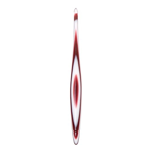 Ommi Ergonomic Handle Crochet Hooks | Handcrafted 6.7’’ Crochet Hook | Knitting Needle, Craft Yarn Weave | Best Gift! (4.5 mm, Brown and White) - size: 4.5 mm