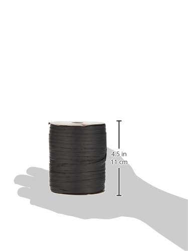 Berwick Offray Matte Black Raffia Ribbon, 1/4'' Wide, 100 Yards, 7MM - color: ['Black']