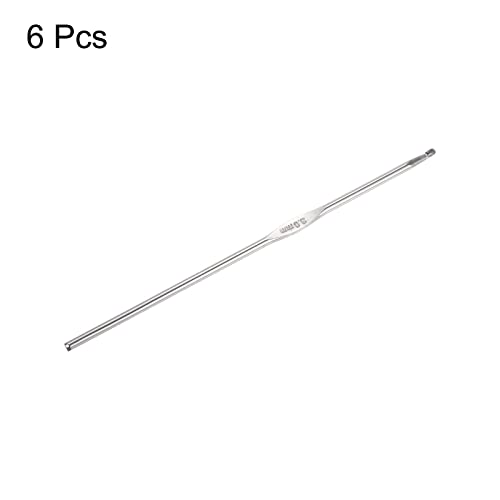 uxcell Stainless Steel Crochet Hook 3mm Knitting Needles for DIY Craft Yarn 6Pcs - size: 3mm