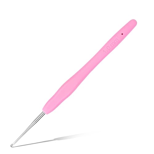 QMNNMA 1.0 mm Crochet Hook, Ergonomic Crochet Hooks for Arthritic Hands | Crochet Needles, Ergonomic Handle for Arthritic Hands, Extra Long Knitting Needles for Beginners and Crocheting Yarn - size: 1.0mm