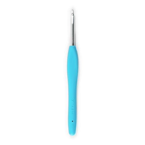 Clover 1046/7 Blue Amour Crochet Hook, Size 7, 4.5mm - size: 4.5mm