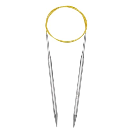 uxcell Size US 10 (6mm) Knitting Needles Circular Needle 31 Inch(80cm) Round Metal Stainless Steel Needle for Handmade Projects DIY Knitting Yellow - color: Yellow, size: 31 inch Size US 10 (6mm)
