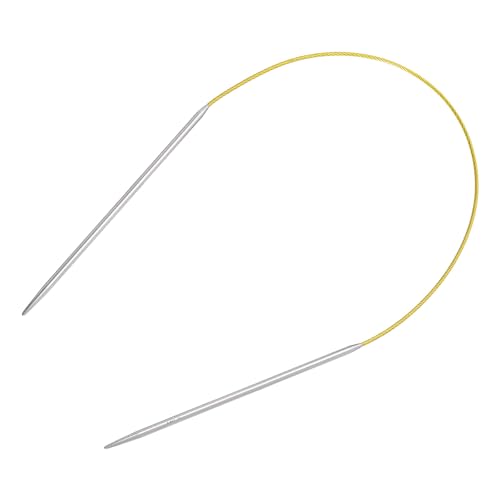 uxcell Size US 2 (2.75mm) Knitting Needles Circular Needle 16 Inch(40cm) Round Metal Stainless Steel Needle for Handmade Projects DIY Knitting Yellow - color: Yellow, size: 16 inch Size US 2 (2.75mm)