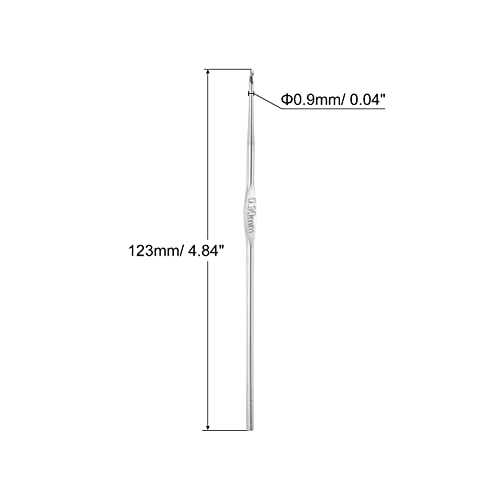 uxcell Stainless Steel Crochet Hook 0.9mm Knitting Needles for DIY Craft Yarn 6Pcs - size: 0.9mm