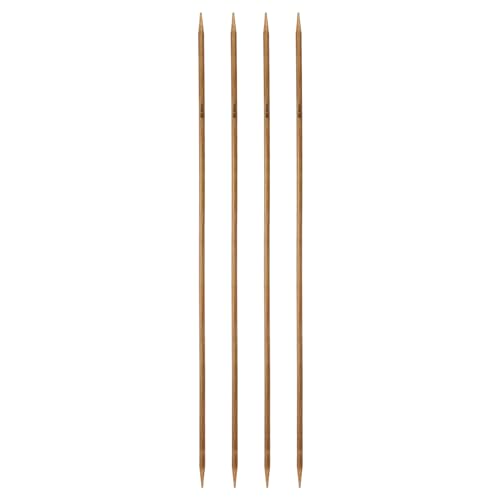 HARFINGTON 4Pcs Double Pointed Knitting Needles Size US 8 (5mm) 16" Long Carbonized Bamboo Straight Knitting Needles for Beginners Handmade Creative DIY Craft Yarn Projects - size: Size US 8 (5mm)