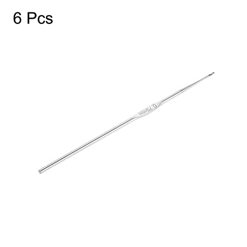 uxcell Stainless Steel Crochet Hook 0.75mm US Size 14 Knitting Needles for DIY Craft Yarn 6Pcs - size: 0.75mm