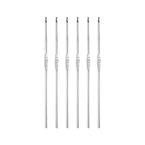uxcell Stainless Steel Crochet Hook 1.6mm Knitting Needles for DIY Craft Yarn 6Pcs - size: 1.6mm
