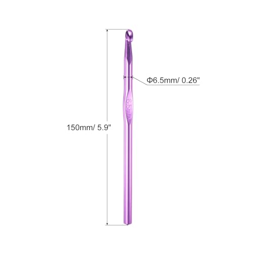 uxcell 20Pcs Aluminum Crochet Hook 6.5mm US Size K (Size 10.5) Knitting Needles for DIY Craft Yarn Purple - color: Purple, size: 6.5mm