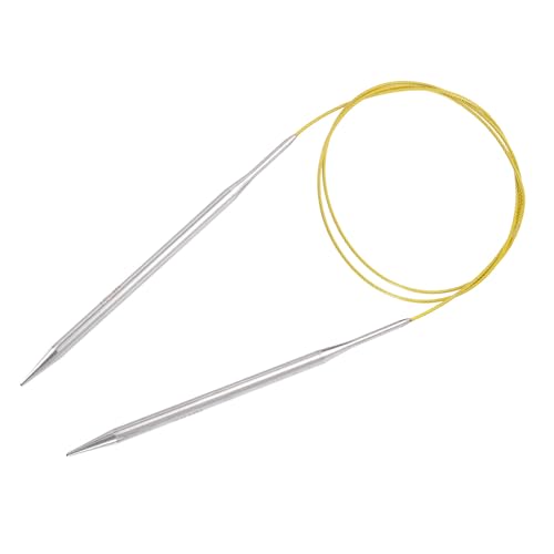 uxcell Size US 10 (6mm) Knitting Needles Circular Needle 40 Inch(100cm) Round Metal Stainless Steel Needle for Handmade Projects DIY Knitting Yellow - color: Yellow, size: 40 inch Size US 10 (6mm)