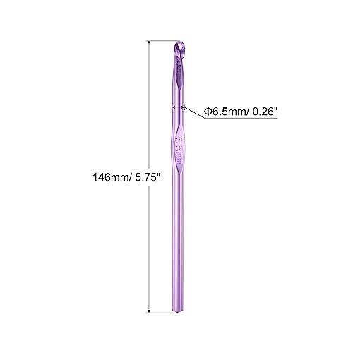 uxcell Aluminum Crochet Hook 6.5mm US Size K(Size 10.5) Needle Purple 10Pcs | Knitting Needles for DIY Craft Yarn - color: Purple, size: 6.5mm